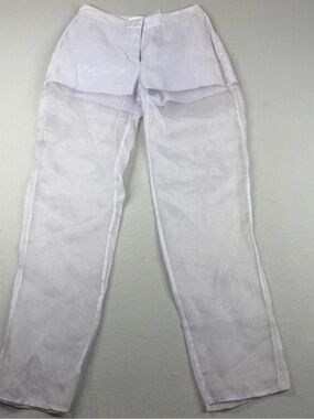Misha Nonoo Silk Organza Sheer Overlay Wide Leg Pants Lilac Size 8